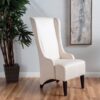 Alight - Upholstered Dining Chair With High Back And Birch Wood Legs - Beige - Image 2