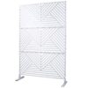 Outdoor & Indoor Privacy Screen Metal Privacy Screen, Freestanding Decorative Privacy Screen For Deck Balcony Patio, Privacy Fence Panels - White - Image 4