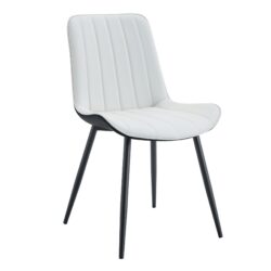 Modern Style Extended Seat Cushion Dining Chair Set, Splicing 4 Pieces - White / Black