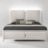Laveda - Boucle Queen Bed With LED - Light Gray / White - Image 2