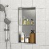 Stainless Steel Shower Niche Double Shelf 13" X 25" For Bathroom Organization - Brushed Nickel - Image 5