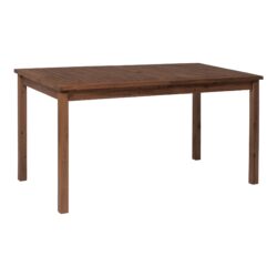 Contemporary Slat Top Acacia Wood Outdoor Dining Table - Dark Brown