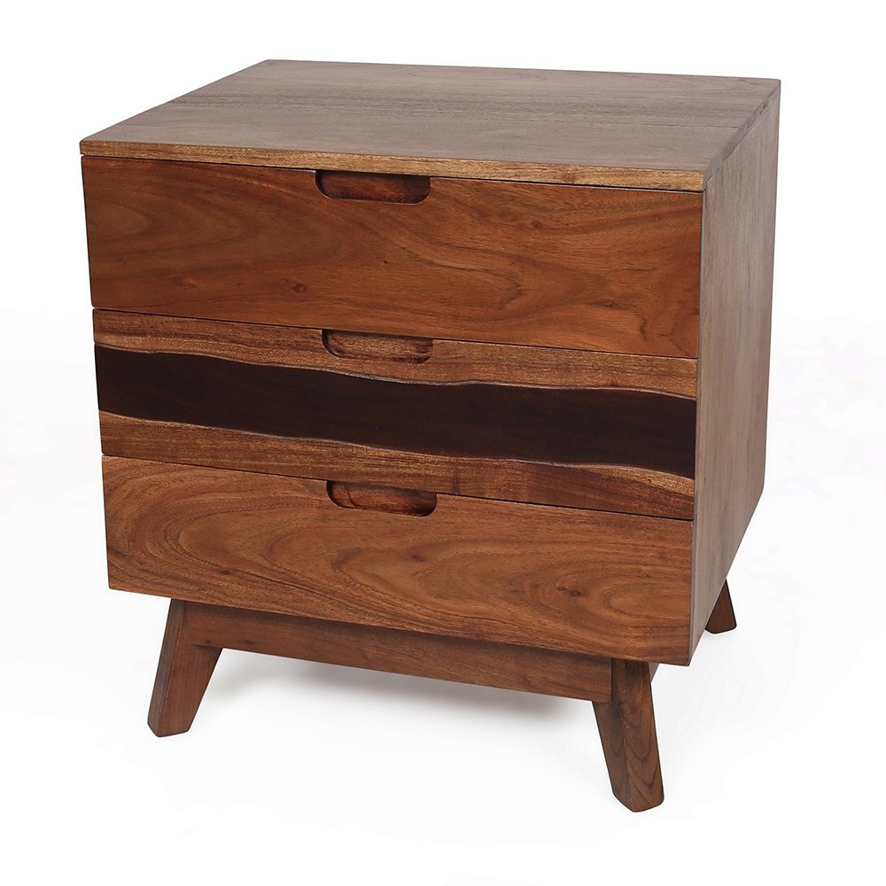 Nightstand Natural Wood - Brown - Image 5