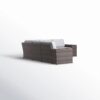 Wide Reversible Outdoor Sectional Sofa With Cushions - Brown / Gray - Image 4