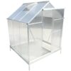 6.3'x6.2'x7' Polycarbonate Greenhouse, Heavy Duty Outdoor Aluminum Walk-In Green House Kit With Rain Gutter, Vent And Door For Backyard Garden - Aluminium - Image 5