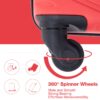 Luggage 4 Piece Lightweight Suitcase With Rotating Wheels, 24" And 28" With Tsa Lock, (16/20/24/28) - Red - Image 7
