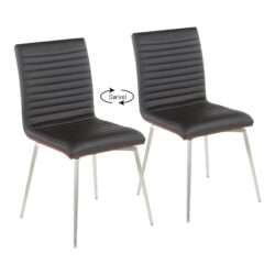 Mason - Contemporary Dining / Chair With Swivel (Set of 2) - Walnut / Black
