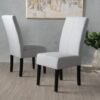 Amaranthine - Upholstered Dining Chair With High Back And Wood Legs (Set of 2) - Light Gray - Image 2