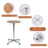 Movable Adjustable Bar Table Pub Table 360 Swivel Counter Bar Height Aluminum Star Base Movable For Stand Desk Bistro Table Dining Room Home Kitchen Table - Natural Wood - Image 8