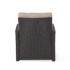 St Marta - Single Sofa Outdoor Relaxation Rattan Iron Waterproof Fabric - Dark Brown - Image 10