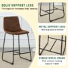 (Set of 2) Retro Bar Chairs, Comfortable Stools Suitable For Industrial And Vintage Style Settings - Brown - Image 9