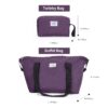 3 Piece Set (18/Travelbag/Toiletry Bag), Softshell Suitcase Spinner Wheels Terylene Polyester Luggage Sets Carry On Suitcase Luggage Lightweight Durable Suitcase - Purple - Image 17