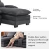 Modern U Shaped Sofa With Console, Cupholders And USB Ports, 6 Seat Upholstered Symmetrical Indoor Furniture, Sleeper Couch Set With Chaise - Gray - Image 19