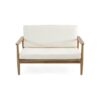 2 Piece Patio Set With Slatted Back Loveseat And Coffee Table - Teak - Image 4