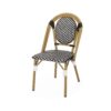 Outdoor Rattan And Aluminum French Bistro Chair Set - Black / White - Image 6
