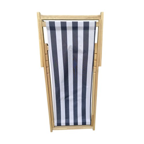 Sling Folding Chaise Lounge Chair - Stripe Blue - Image 6