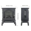 18" 3D Flame Electric Infrared Quartz Fireplace Stove With Remote Control - Antique Black - Image 5