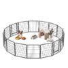 108.27" 16 Panels Heavy Duty Metal Playpen With Door, Dog Fence Pet Exercise Pen For Outdoor - Black - Image 11