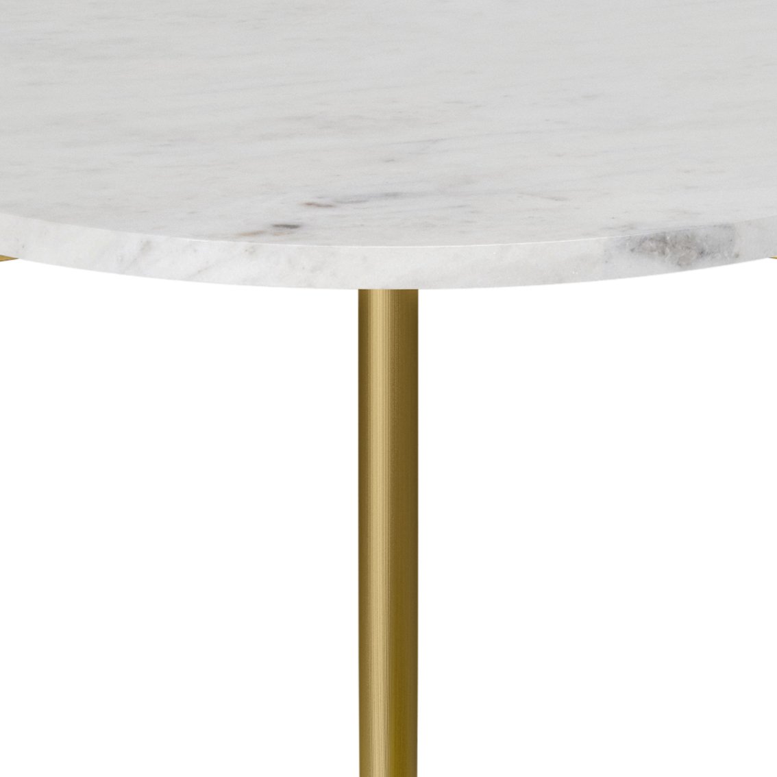 Wagner - Round Marble & Wood Side Table - White / Natural - Image 2