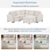 Sectional Sofa Convertible Pull Out Sofa Bed L - Shaped Sofa U - Shaped Sofa With A Movable Storage Ottoman For Living Room - Beige - Image 8