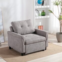 Hannah - Woven Convertible Armchair - Gray