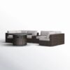 4 Person Outdoor Seating Set With Cushions And Fire Pit, Rustproof - Brown - Image 5