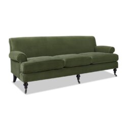 Alana Lawson - Three Cushion Tightback Sofa - Olive Green