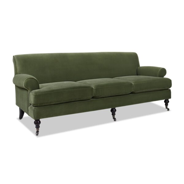 Alana Lawson - Three Cushion Tightback Sofa - Olive Green