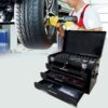 20'' Portable 3 Drawer Steel Toolbox, 4 Layers Of Tools With Metal Latches, With Top Storage Tray And Carrying Handle, Multi Function Tool Storage For Garage, Home, Or Workbench - Black - Image 13