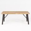 Outdoor Weather Resistant Dining Table With Slat Panel Design - Natural / Gray - Image 5