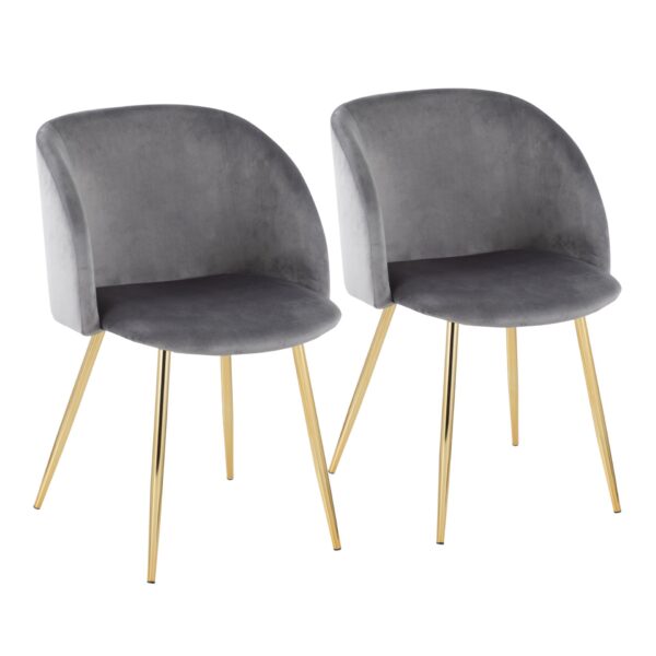 Fran - Contemporary Chair (Set of 2) - Gold / Silver