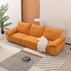 Contemporary Fabric Sofa With Removable Pillowcase And Backrest, Living Room Or Bedroom Use - Orange - Image 5