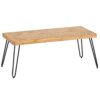 Modern Coffee Table Tea Table, Cocktail Table With With Chevron Pattern & Metal Hairpin Legs For Living Room - Natural - Image 8