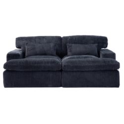 Double Chaise Lounge Chair Indoor, Oversized Upholstered Sleeper Cloud Couch, Deep Seat Sofa Bed - Black