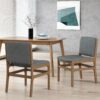 Contemporary Dining Chair Set Upholstered Fabric With Rubberwood Frame - Dark Gray - Image 5