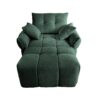 Ergonomic Single Seater Sofa With Ottoman, High Resilience Support Cushions, Modern Lounge Chair - Green - Image 6
