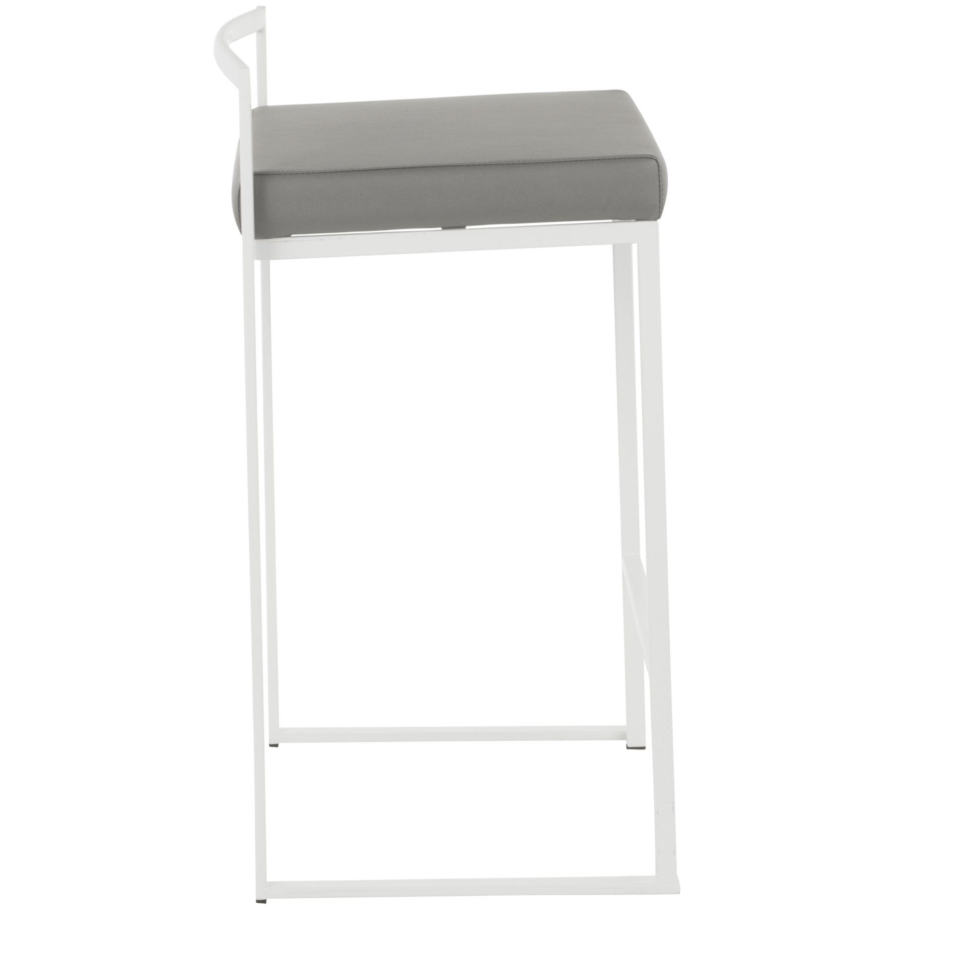 Fuji - Contemporary Stackable Counter Stool (Set of 3) - White / Gray - Image 3