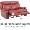 Double Reclining Love Seat - Red - Image 4