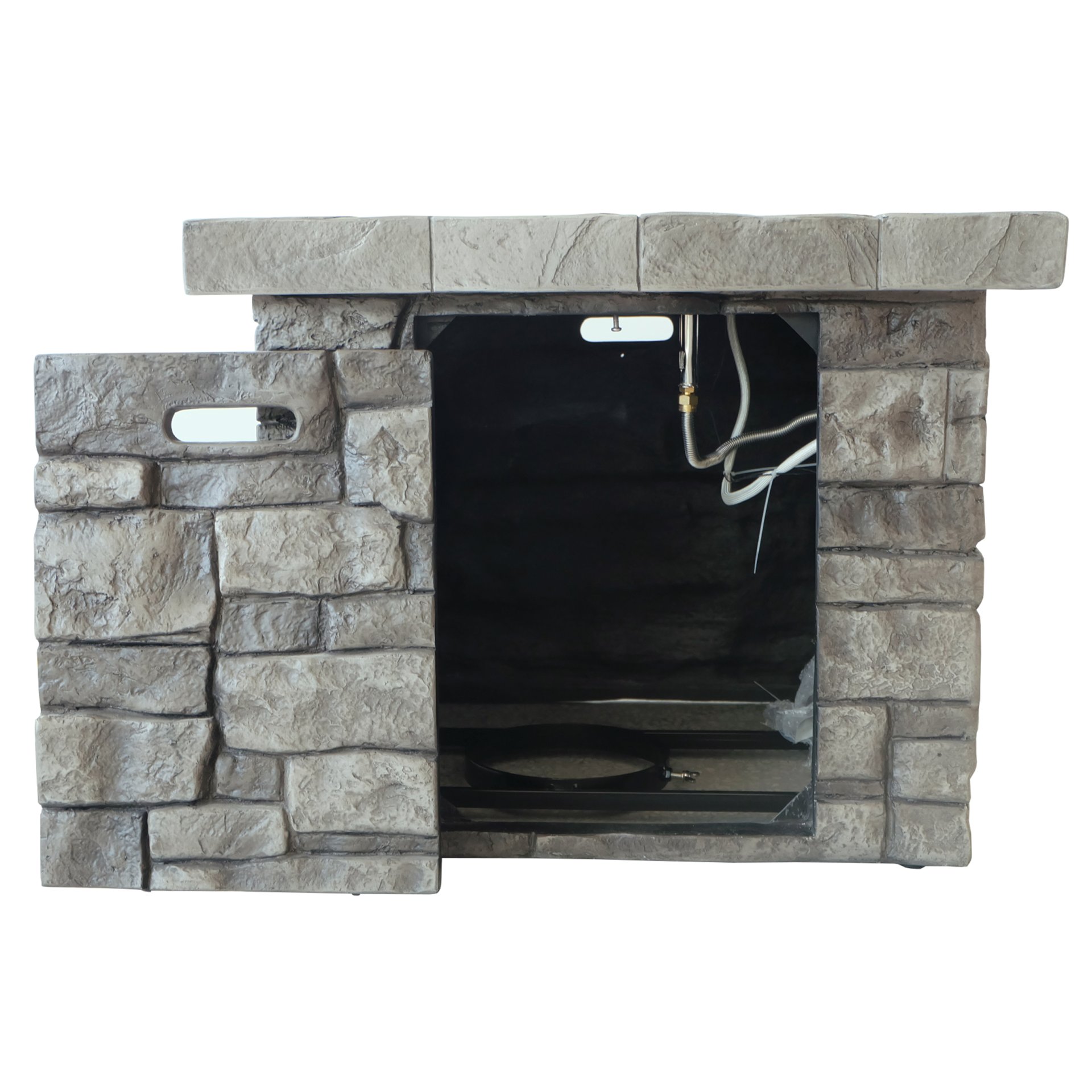 Outdoor Square Propane Fire Pit 40, 000 Btu - Gray - Image 7