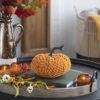 Chenille Weighted Pumpkin Ornament Decor For Holiday Harvest Festival Fall Festival & Thanksgiving (Set of 2) - Orange - Image 6
