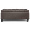 Harrison - Large Square Coffee Table Storage Ottoman - Distressed Brown - Image 2