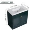 Contemporary Freestanding Bathroom Vanity With Resin Sink & Soft Close Cabinet Doors - Dark Green - Image 7