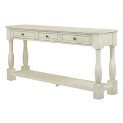 Console Table Long Console Table With Drawers And Shelf For Entryway, Hallway, Living Room - Antique White