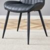 Minimalist Ergonomic Dining Chair (Set of 4) With Curved Cushions And Metal Frame - Black - Image 13