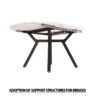 Modern Extendable Circular Dining Table With Top And Metal Legs For 4 - 6 Persons - White - Image 9