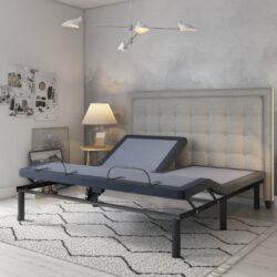Bt3000 - Flex Head Queen Adjustable Bed Base With Head And Foot Position Adjustment - Blue / Gray