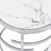 Modern Round End Table With Sintered Stone Top For Living Room - Chrome / Silver - Image 8