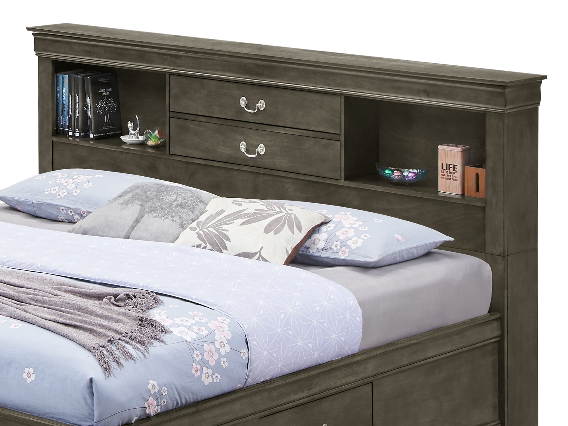Louis Phillipe - King Storage Bed - Gray - Image 4