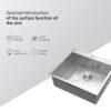 Kitchen Sink Drop In With Single Bowl Topmount Design - Brushed Nickel - Image 8