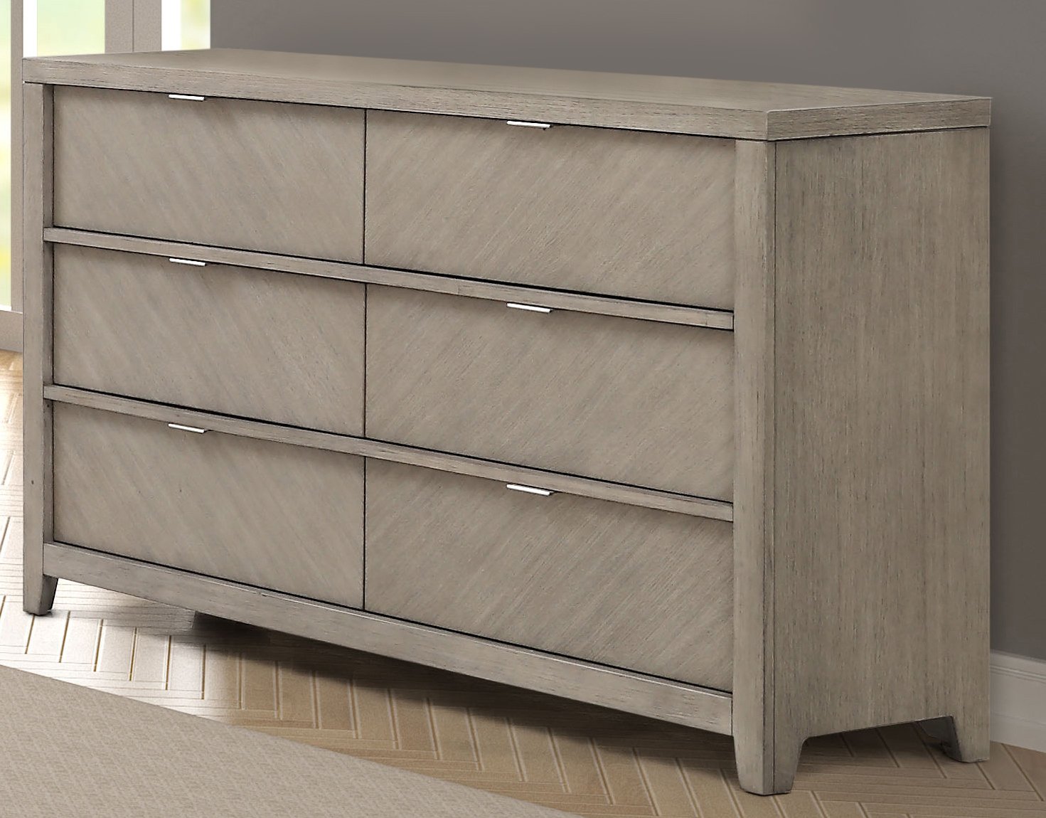 6 Drawer Dresser - Light Gray - Image 2